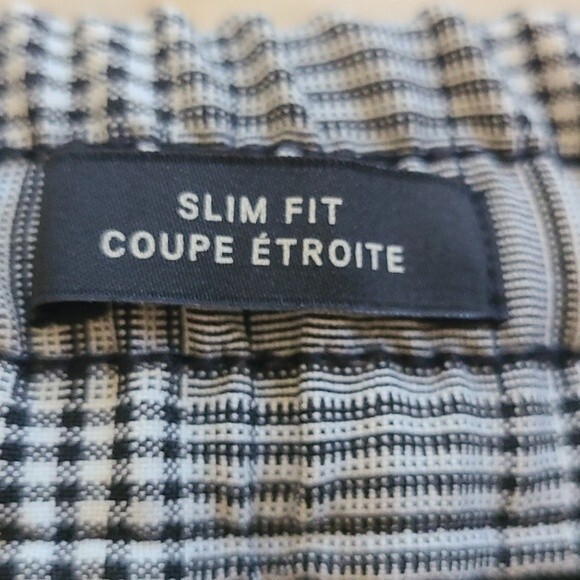 H & M Black & White Dogtooth Plaid Drawstring Pants Size M - Picture 8 of 9